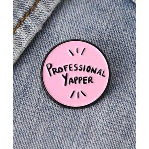 PROFESSIONAL YAPPER Pink Backpack Lapel Enamel Pin NEW